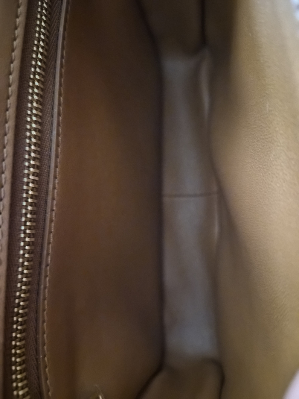 Celine Teen Triomphe Canvas Shoulder Bag with Tan Leather Trim - Picture 13 of 16
